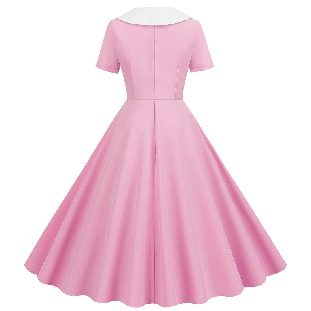 Robe de Costume D'Halloween à Volants, Coupe A-Line/Princess, Col Bijou, Manches Courtes, Longueur Genou