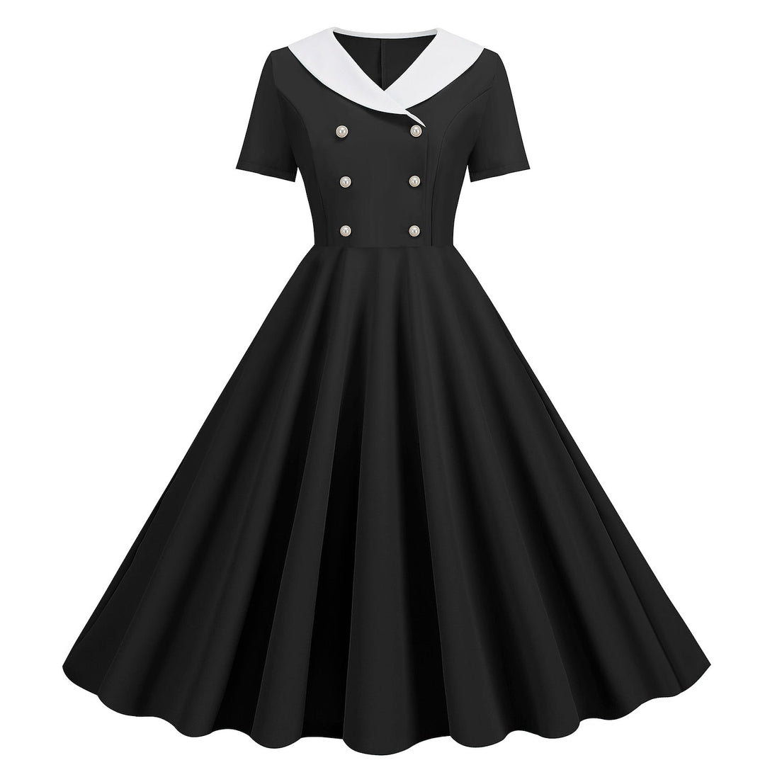 Robe de Costume D'Halloween à Volants, Coupe A-Line/Princess, Col Bijou, Manches Courtes, Longueur Genou