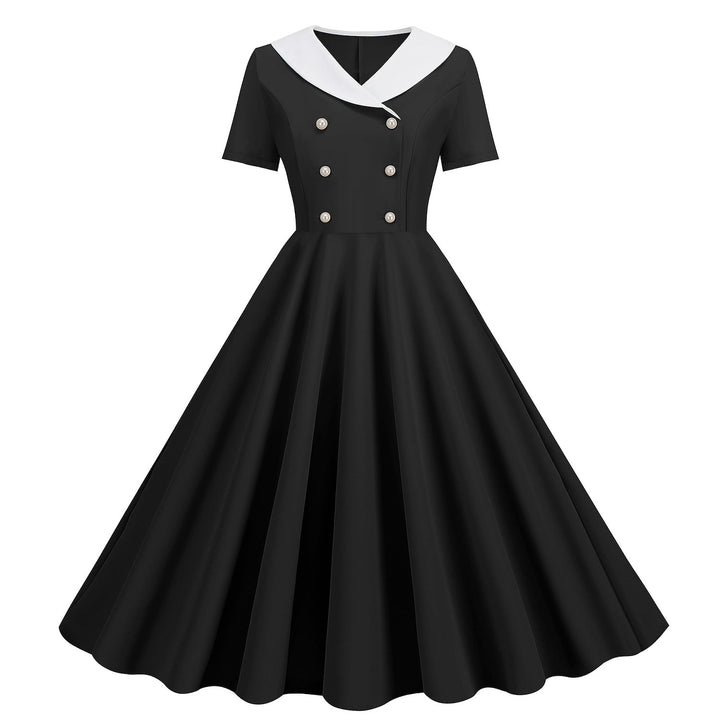 Robe de Costume D'Halloween à Volants, Coupe A-Line/Princess, Col Bijou, Manches Courtes, Longueur Genou