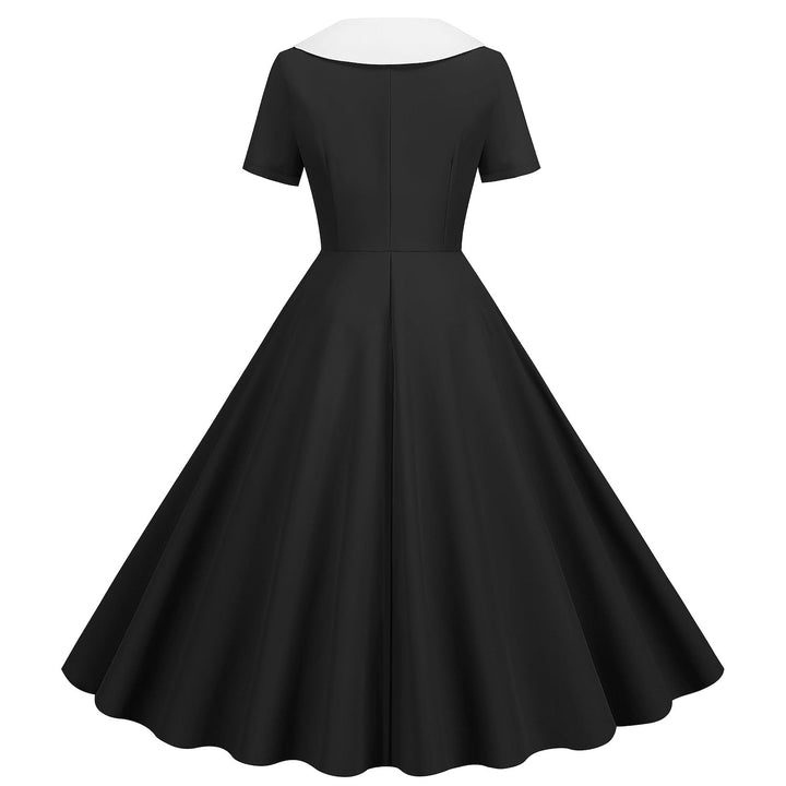 Robe de Costume D'Halloween à Volants, Coupe A-Line/Princess, Col Bijou, Manches Courtes, Longueur Genou