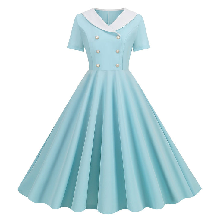 Robe de Costume D'Halloween à Volants, Coupe A-Line/Princess, Col Bijou, Manches Courtes, Longueur Genou