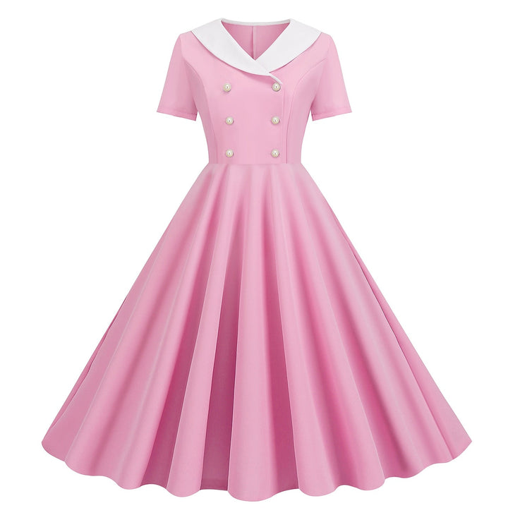Robe de Costume D'Halloween à Volants, Coupe A-Line/Princess, Col Bijou, Manches Courtes, Longueur Genou