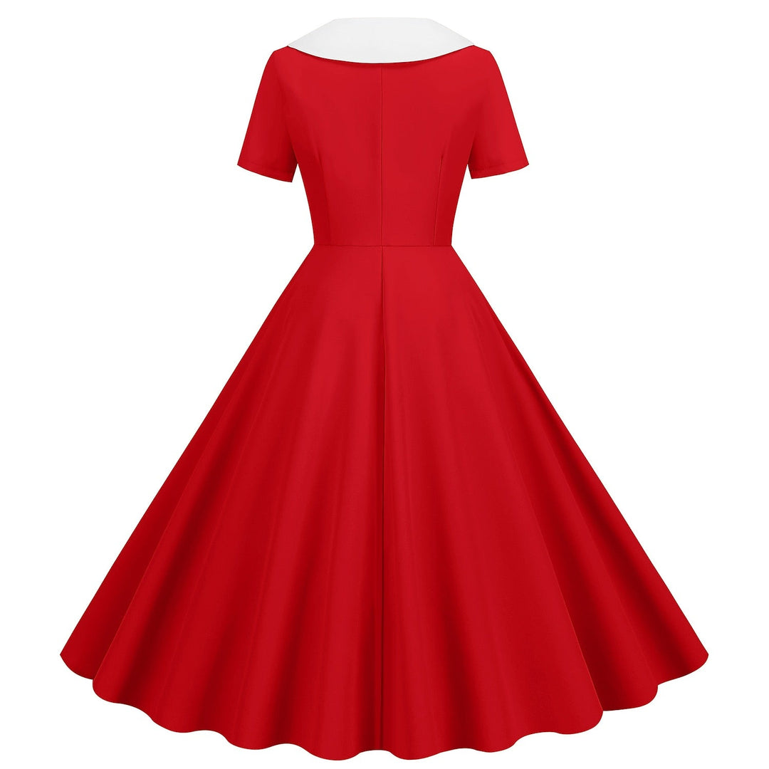 Robe de Costume D'Halloween à Volants, Coupe A-Line/Princess, Col Bijou, Manches Courtes, Longueur Genou