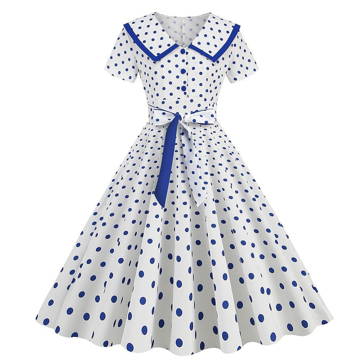 Robe de Costume D'Halloween à Manches Courtes et Col en V de Forme Trapèze/Princesse, Longueur Genou, avec Nœud Papillon