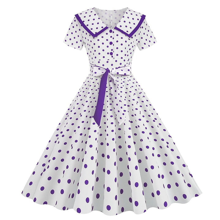 Robe de Costume D'Halloween à Manches Courtes et Col en V de Forme Trapèze/Princesse, Longueur Genou, avec Nœud Papillon