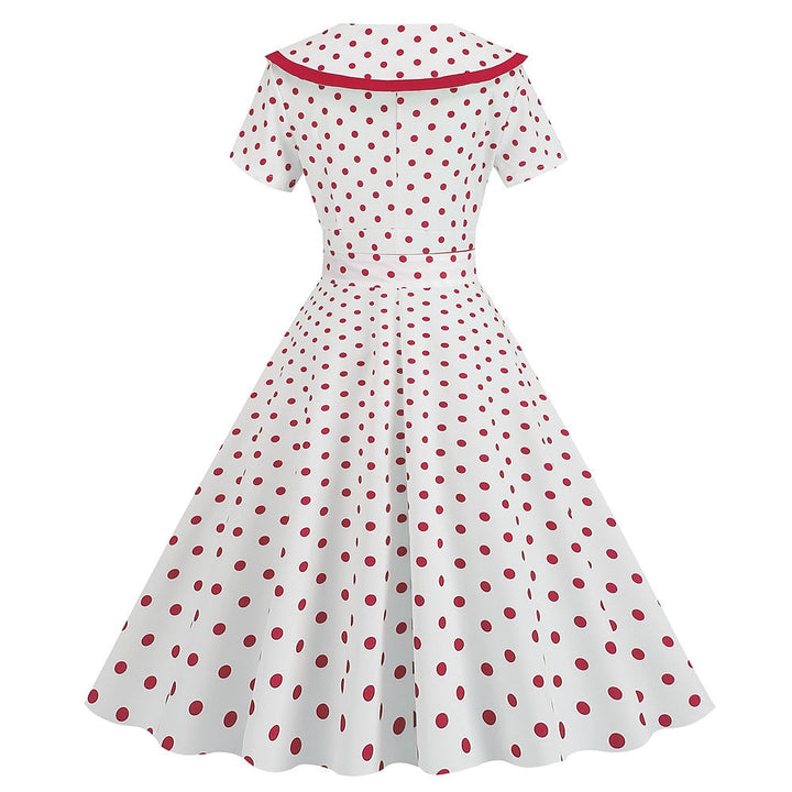 Robe de Costume D'Halloween à Manches Courtes et Col en V de Forme Trapèze/Princesse, Longueur Genou, avec Nœud Papillon