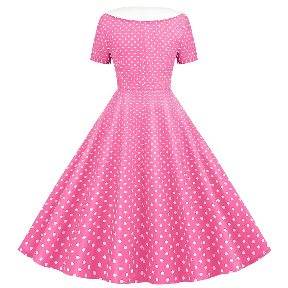 Robe de Costume D'Halloween à Volants, Coupe A-Line/Princess, Col Bijou, Manches Courtes, Longueur Genou