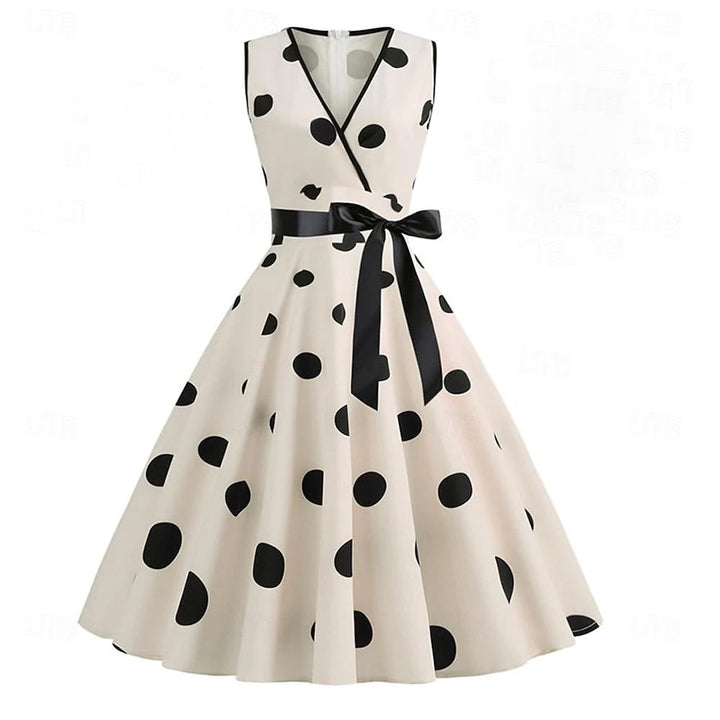 Robe de Costume D'Halloween de Forme Trapèze/Princesse à Col en V Sans Manches et Longueur Genou avec Nœud