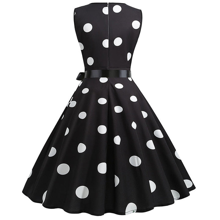 Robe de Costume D'Halloween de Forme Trapèze/Princesse à Col en V Sans Manches et Longueur Genou avec Nœud