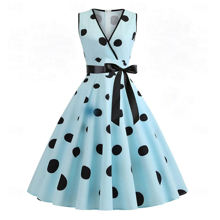 Robe de Costume D'Halloween de Forme Trapèze/Princesse à Col en V Sans Manches et Longueur Genou avec Nœud