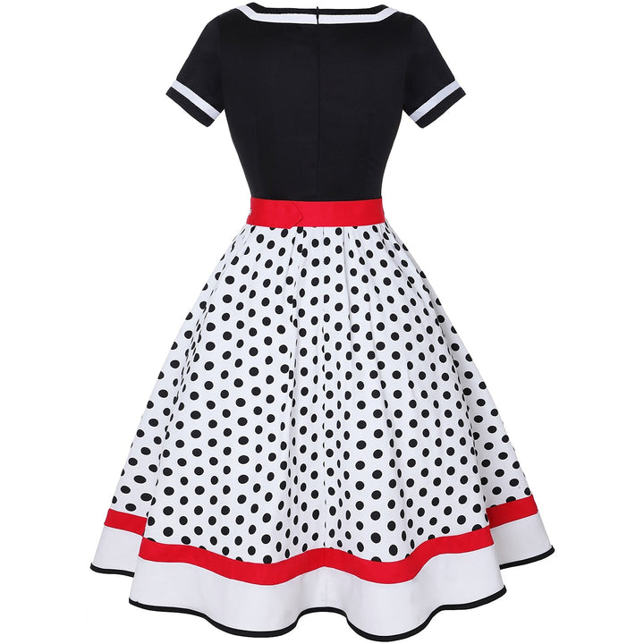 Robe de Costume D'Halloween à Manches Courtes et Col en V, Coupe A-Line/Princesse, Longueur Genou, avec Ceinture
