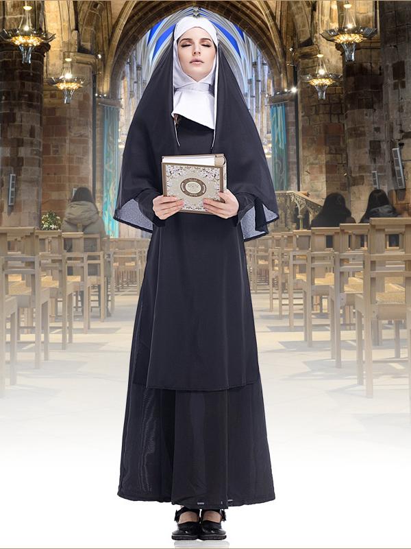 Robe Trapèze/Princesse à Manches Longues et Longueur Cheville pour Déguisement D'Halloween, Coiffes et Châles