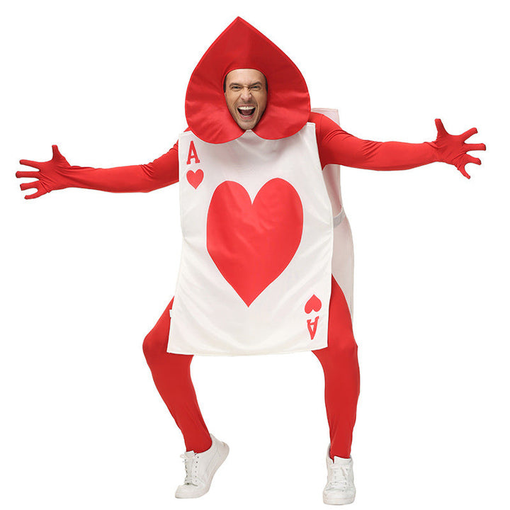 Costume de Spectacle D'Halloween de Poker Hearts Ace