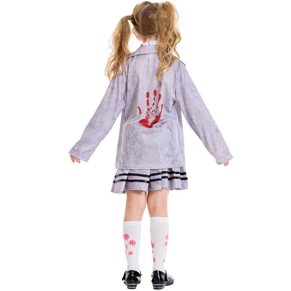 Costumes de Performance D'Halloween pour Zombies, Personnalité de L'Académie de Zombies Jk, Étudiant Gris, Vampire Cos