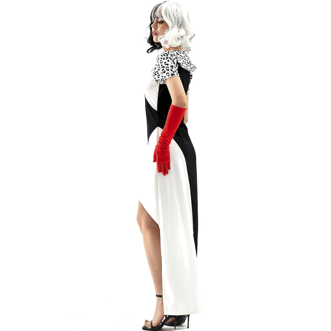Robe Asymétrique de Costume D'Halloween à Manches Courtes et Col en V de Forme A/Princesse