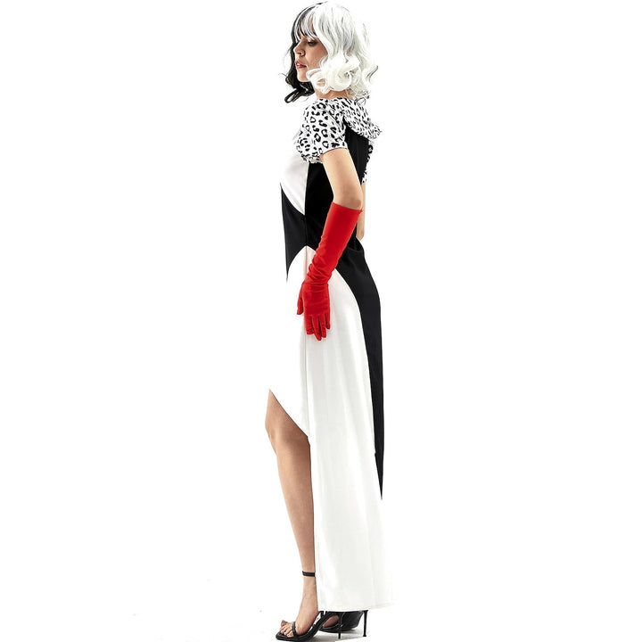 Robe Asymétrique de Costume D'Halloween à Manches Courtes et Col en V de Forme A/Princesse