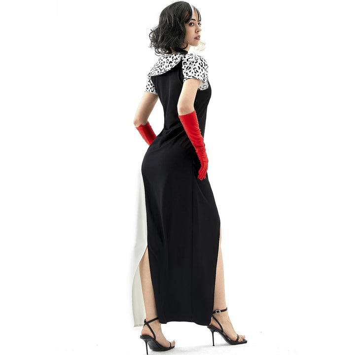 Robe Asymétrique de Costume D'Halloween à Manches Courtes et Col en V de Forme A/Princesse