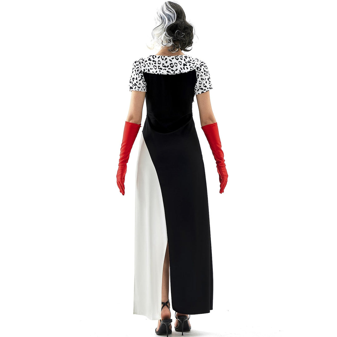 Robe Asymétrique de Costume D'Halloween à Manches Courtes et Col en V de Forme A/Princesse