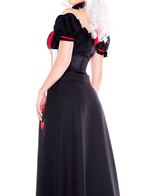 Robe Asymétrique de Costume D'Halloween à Manches Courtes et Col en V de Forme A/Princesse