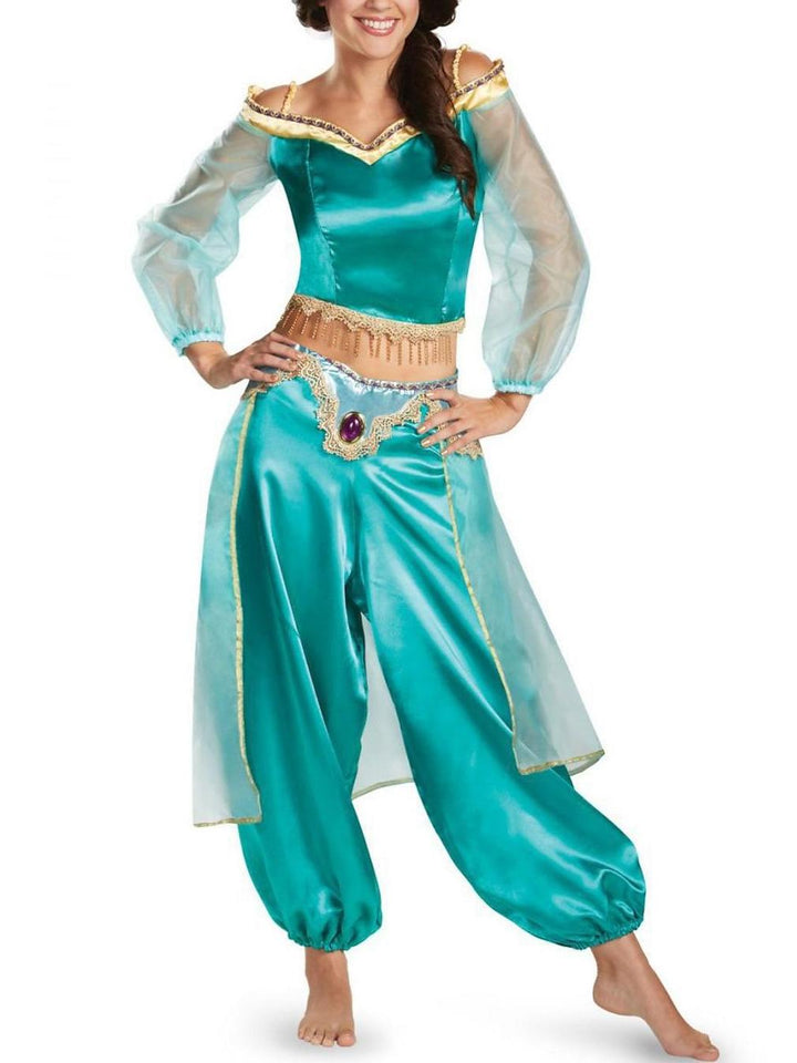Costume de Performance D'Halloween en Polyester à Manches Longues et Col en V