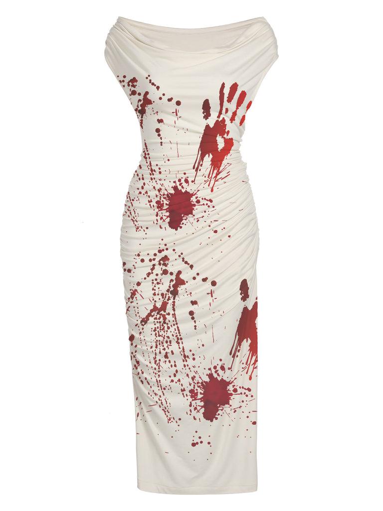 Robe Fourreau/Colonne à Col Rond Sans Manches, Longueur Thé, Costume de Spectacle D'Halloween