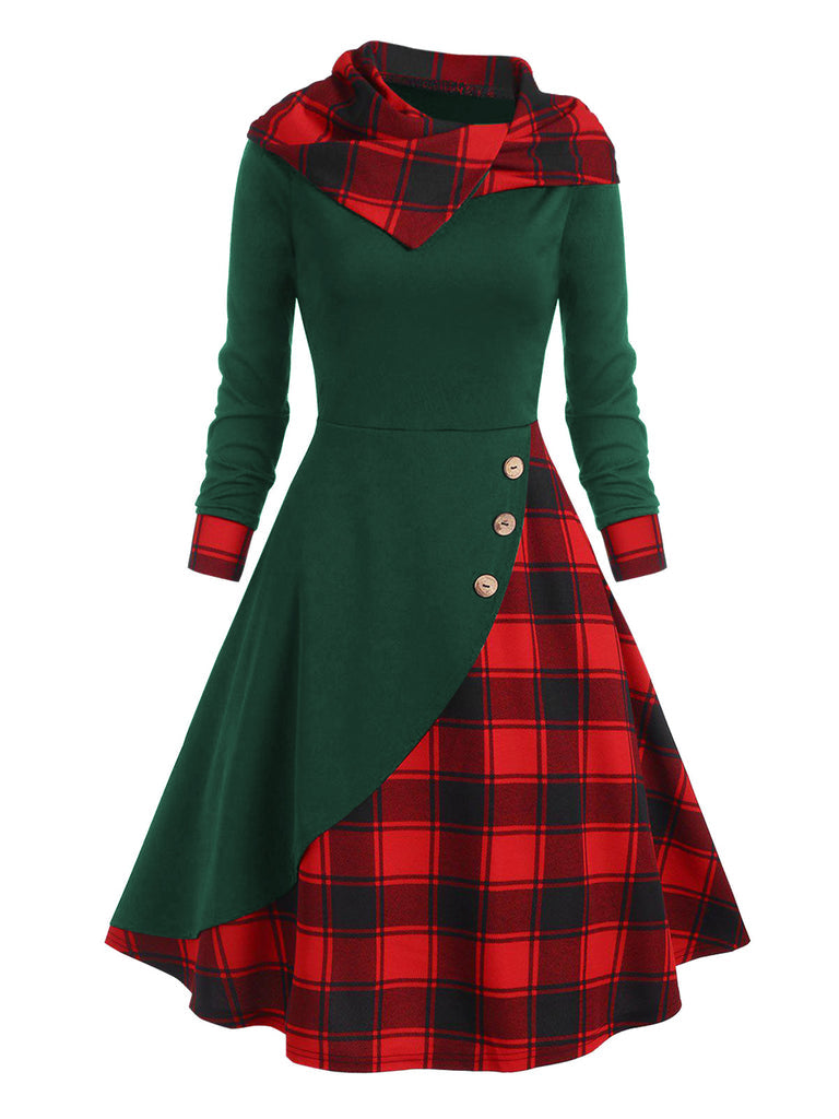 Robe de Costume D'Halloween à Manches Longues et Col Rond de Forme Trapèze/Princesse, Longueur Genou