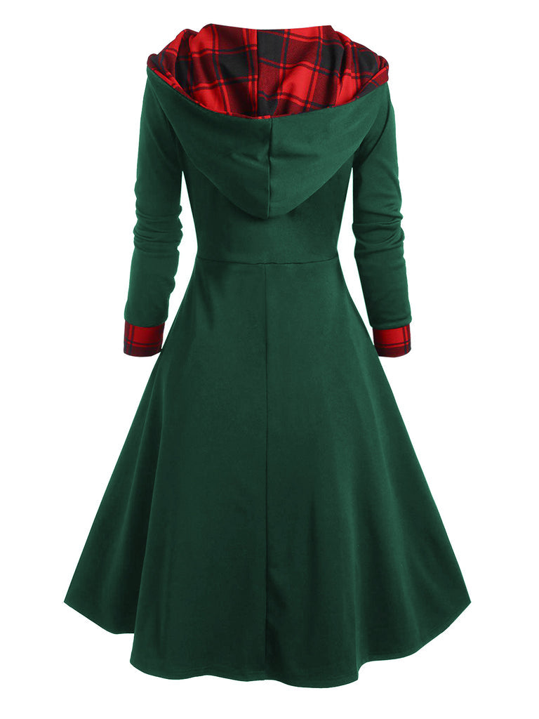 Robe de Costume D'Halloween à Manches Longues et Col Rond de Forme Trapèze/Princesse, Longueur Genou