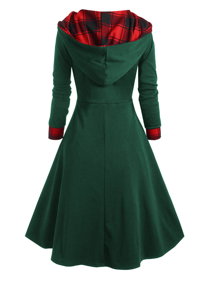Robe de Costume D'Halloween à Manches Longues et Col Rond de Forme Trapèze/Princesse, Longueur Genou