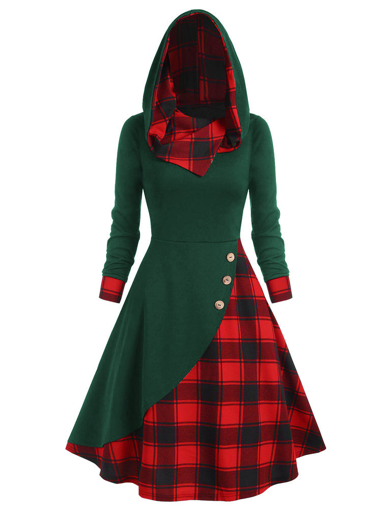 Robe de Costume D'Halloween à Manches Longues et Col Rond de Forme Trapèze/Princesse, Longueur Genou