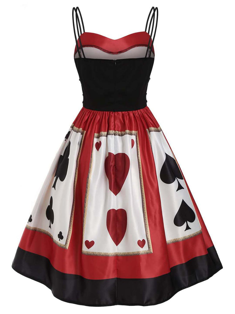 Robe de Costume D'Halloween à Bretelles Spaghetti Sans Manches, Coupe A-Line/Princess, Longueur Genou, avec Nœud Papillon