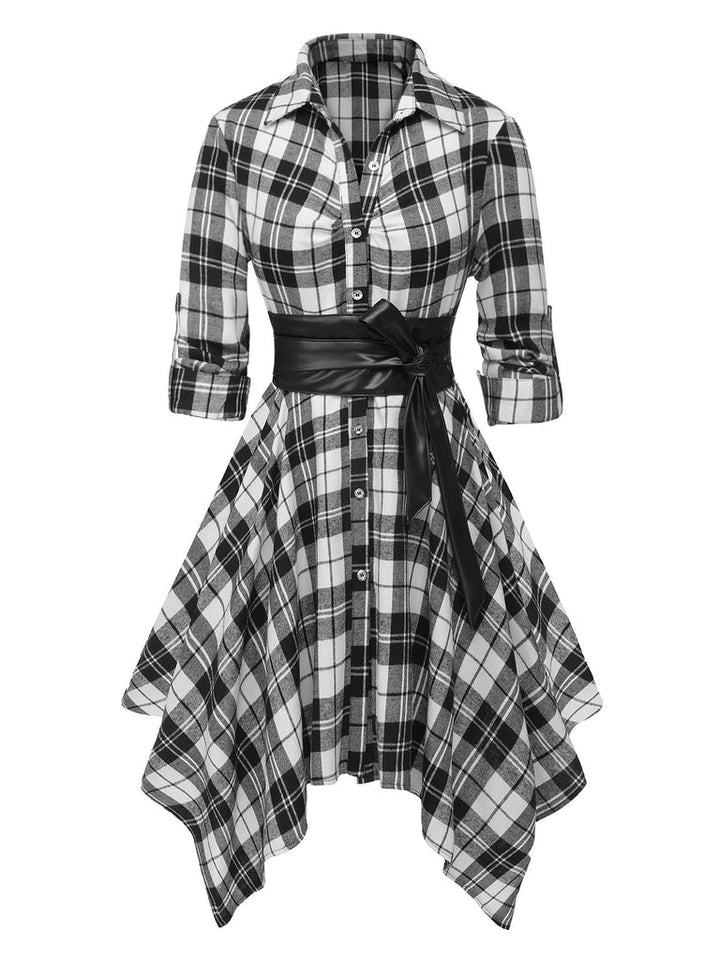 Robe Asymétrique de Costume D'Halloween à Manches Mi-Longues et Col Bijou de Forme A/Princesse