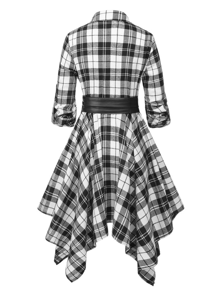 Robe Asymétrique de Costume D'Halloween à Manches Mi-Longues et Col Bijou de Forme A/Princesse