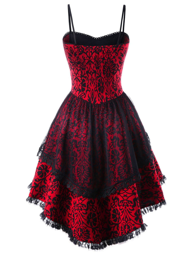 Robe de Costume D'Halloween Asymétrique Sans Manches à Bretelles Spaghetti de Forme A-Line/Princess avec Dentelle