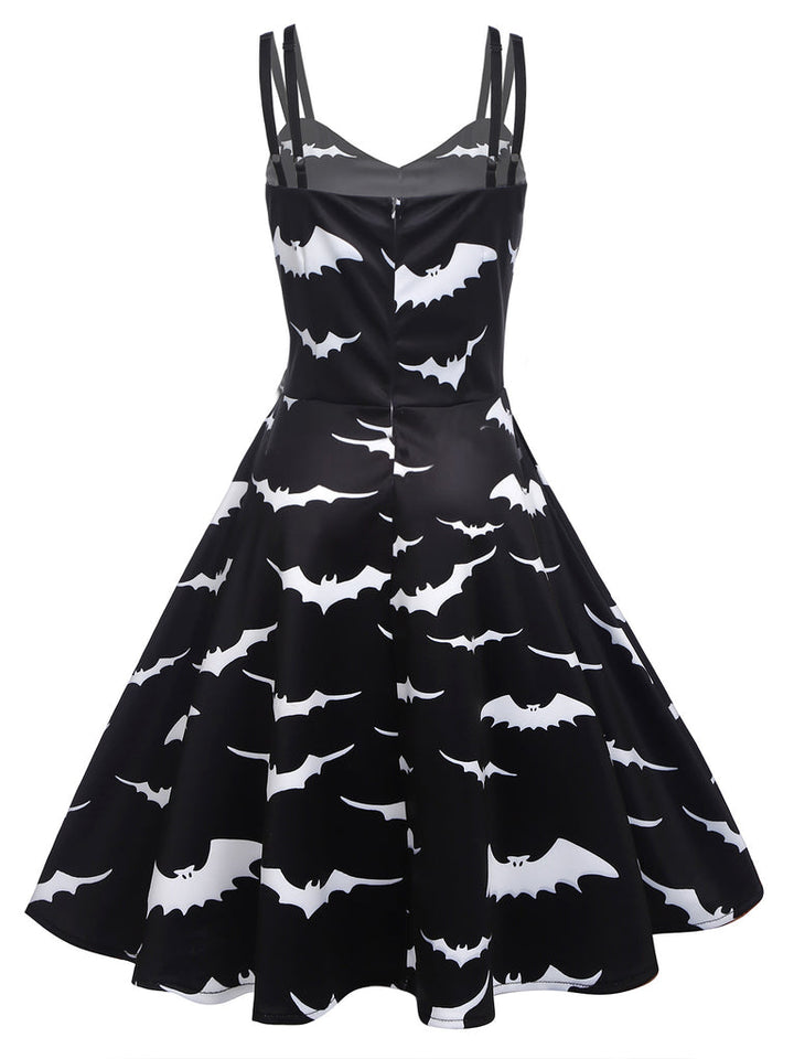 Robe de Costume D'Halloween à Col en V Sans Manches, Coupe A-Line/Princess, Longueur Genou