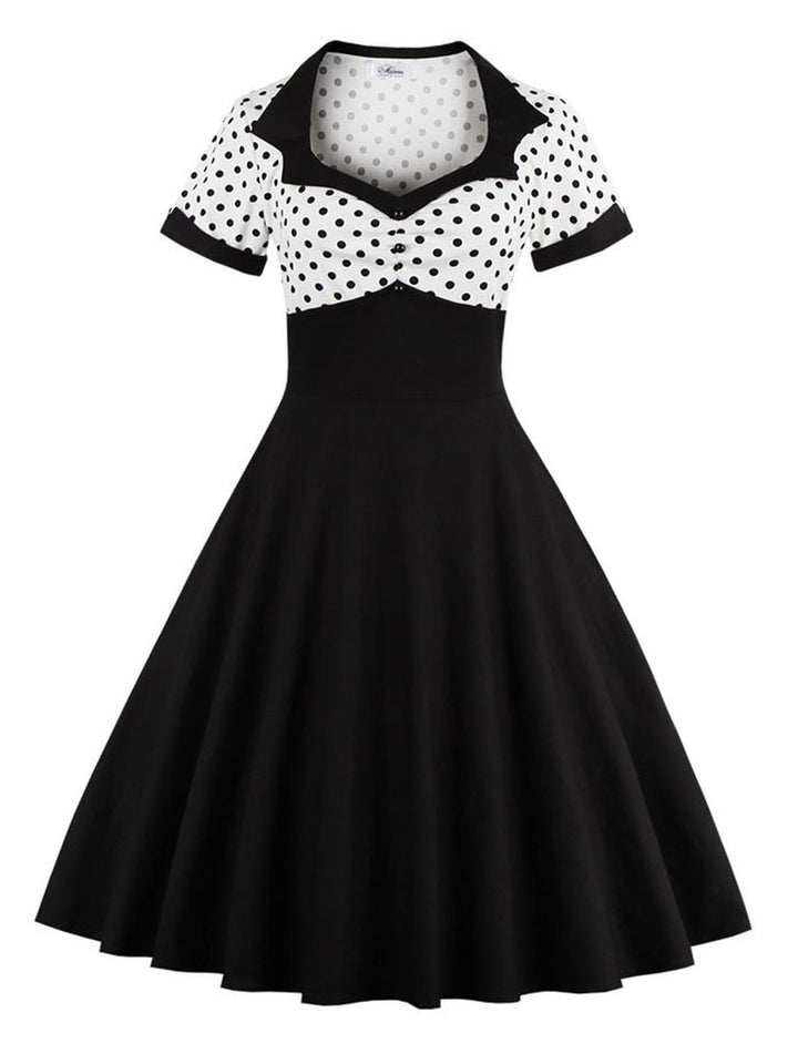 Robe de Costume D'Halloween à Manches Courtes et Col Carré, Coupe A-Line/Princess, Longueur Genou