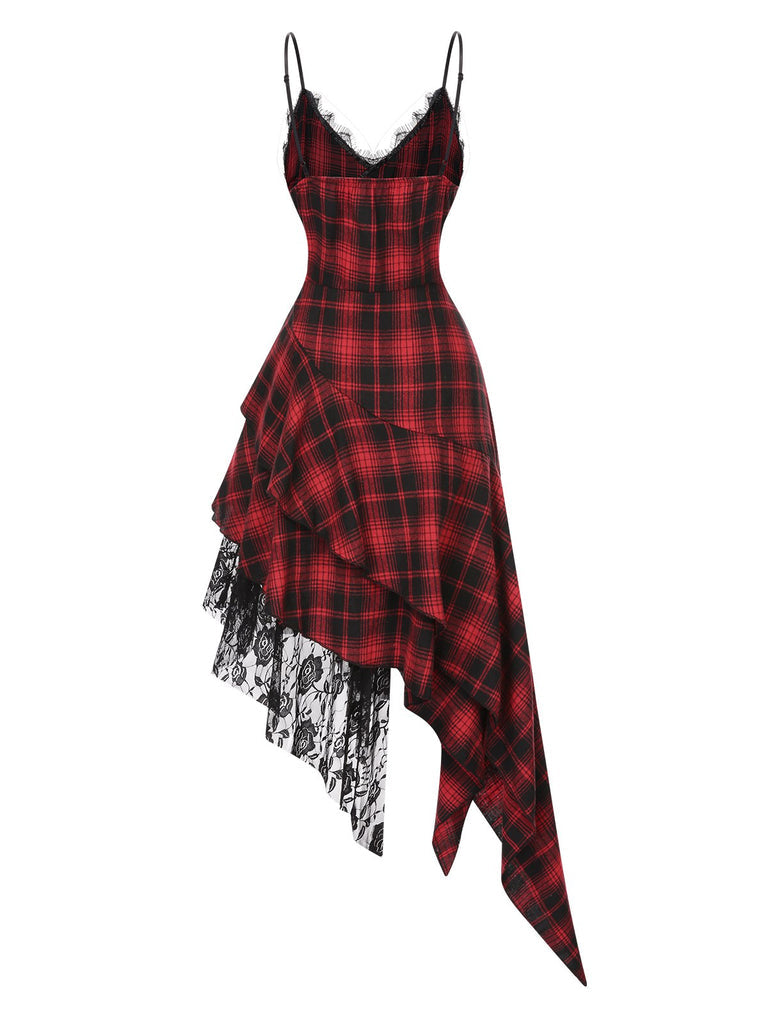 Robe de Costume D'Halloween Asymétrique Sans Manches à Bretelles Spaghetti de Forme A-Line/Princess avec Dentelle