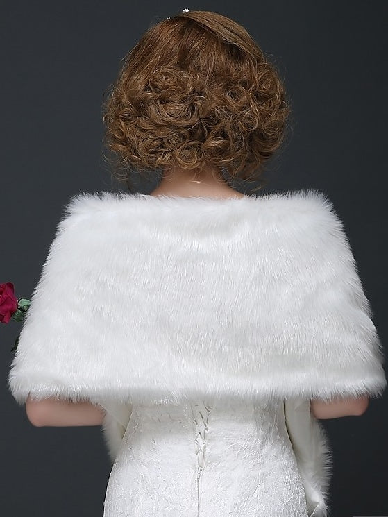 Châles/Enveloppes de Mariée Sans Manches pour Femmes avec Plumes/Fourrure