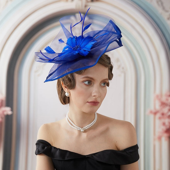 Mesh Fascinateurs Bandeau Fleur Plume Vintage Thé Chapeau