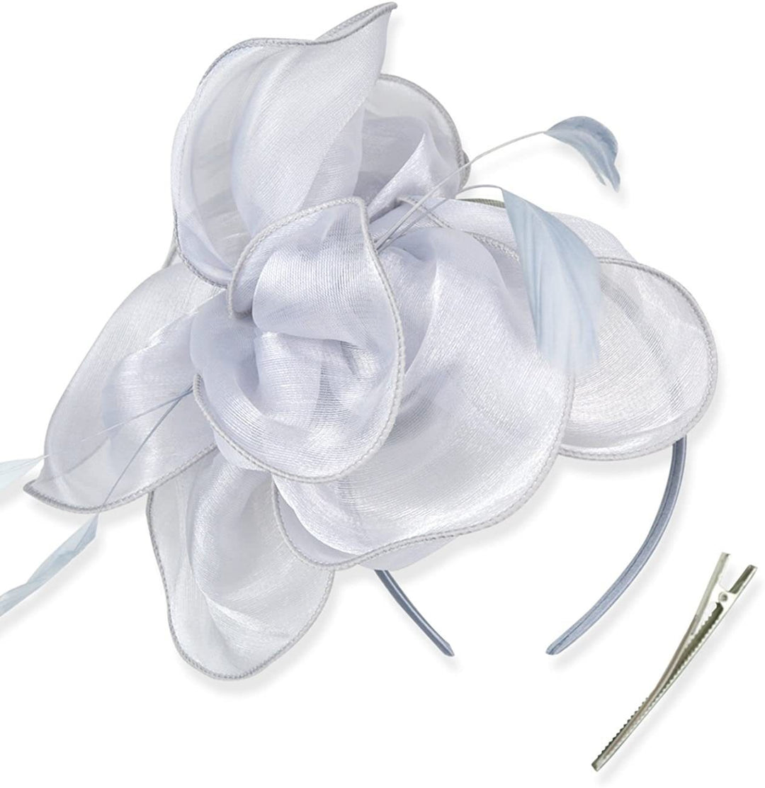 Femme Derby Fleur Fascinateurs avec Bandeau et Pince Coiffure Thé