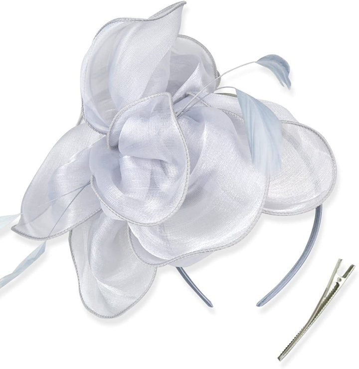 Femme Derby Fleur Fascinateurs avec Bandeau et Pince Coiffure Thé