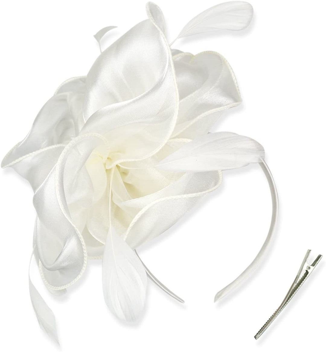 Femme Derby Fleur Fascinateurs avec Bandeau et Pince Coiffure Thé