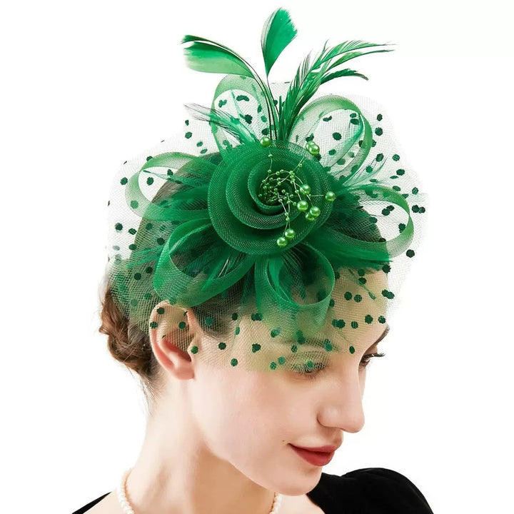 Bandeau femme thé fluo cocktail plume pince à cheveux Kentucky Derby mariage fascinateurs chapeau