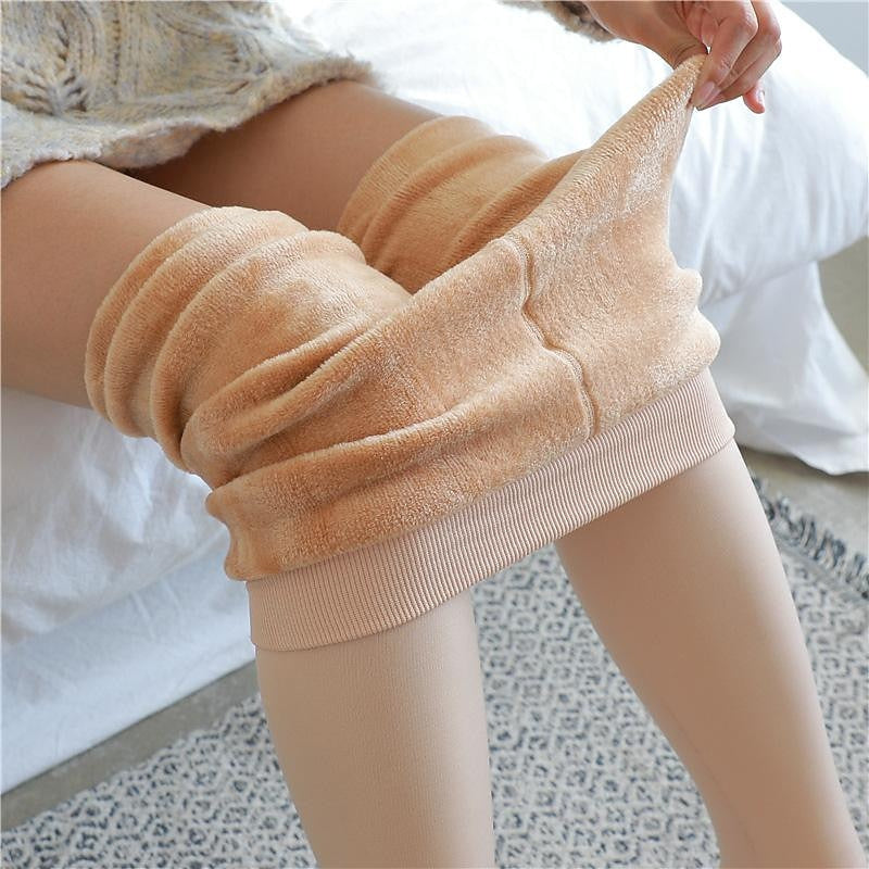 1 Paire de Collants Chauds Classiques en Nylon et Élasthanne pour Femme, Couleur Unie, pour le Travail à Domicile Ou Au Bureau