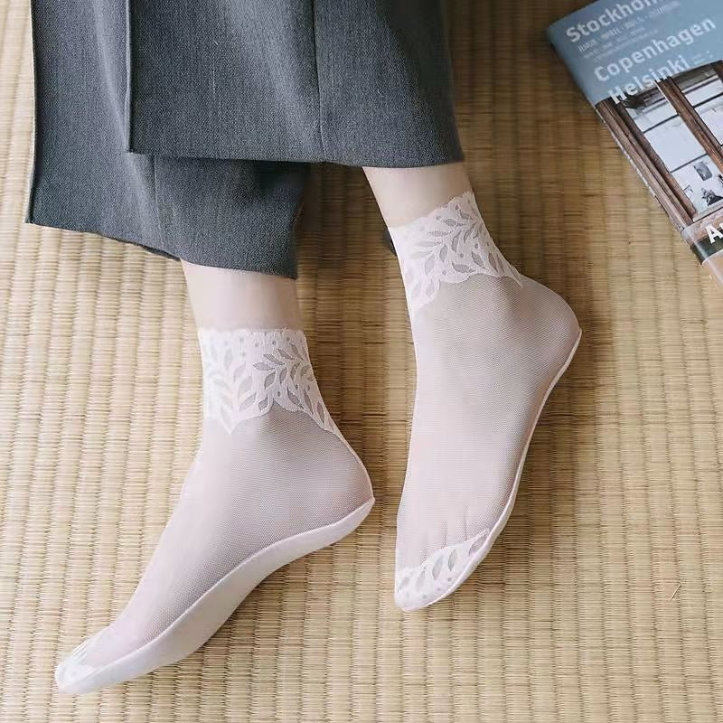 Lot de 5 Chaussettes à Orteils en Nylon et Élasthanne pour Femme