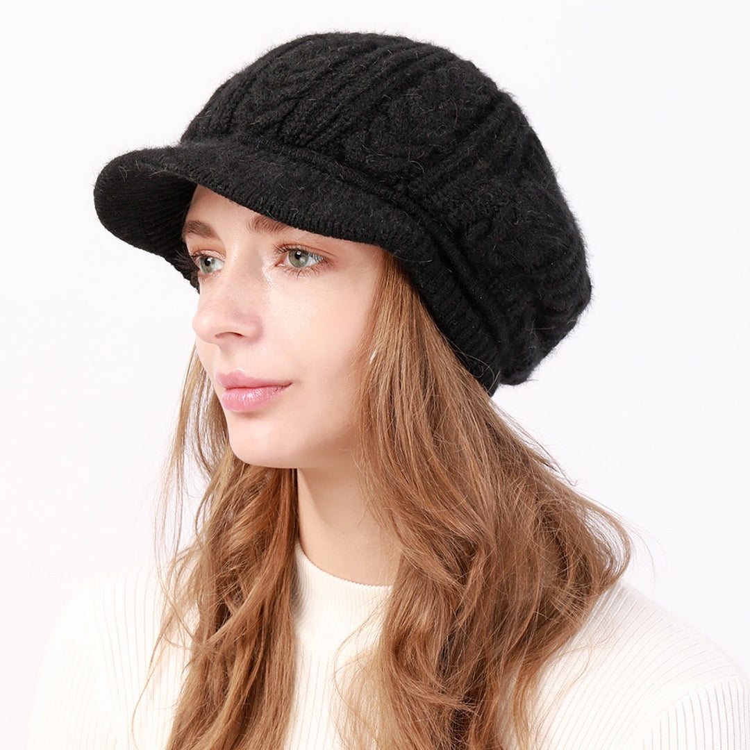 1 Béret Décontracté en Tricot de Couleur Unie pour Femme, Style Nordique, pour la Maison, les Vacances, le Quotidien