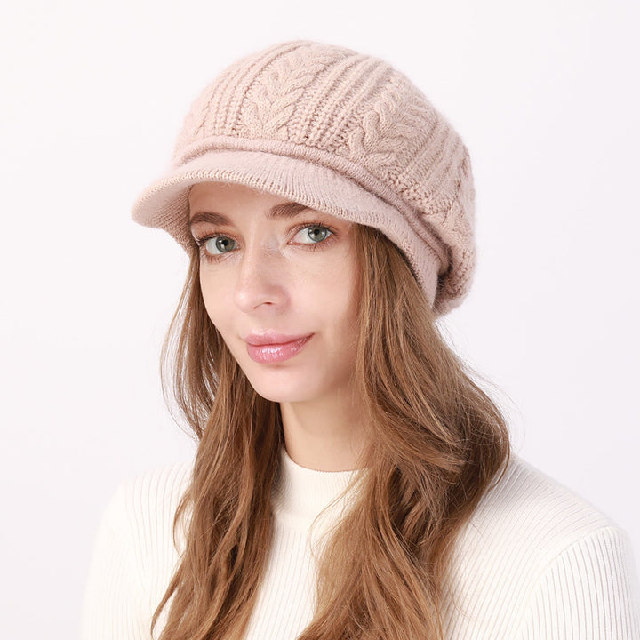 1 Béret Décontracté en Tricot de Couleur Unie pour Femme, Style Nordique, pour la Maison, les Vacances, le Quotidien