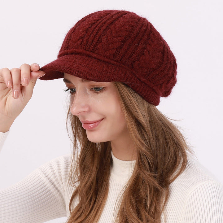 1 Béret Décontracté en Tricot de Couleur Unie pour Femme, Style Nordique, pour la Maison, les Vacances, le Quotidien
