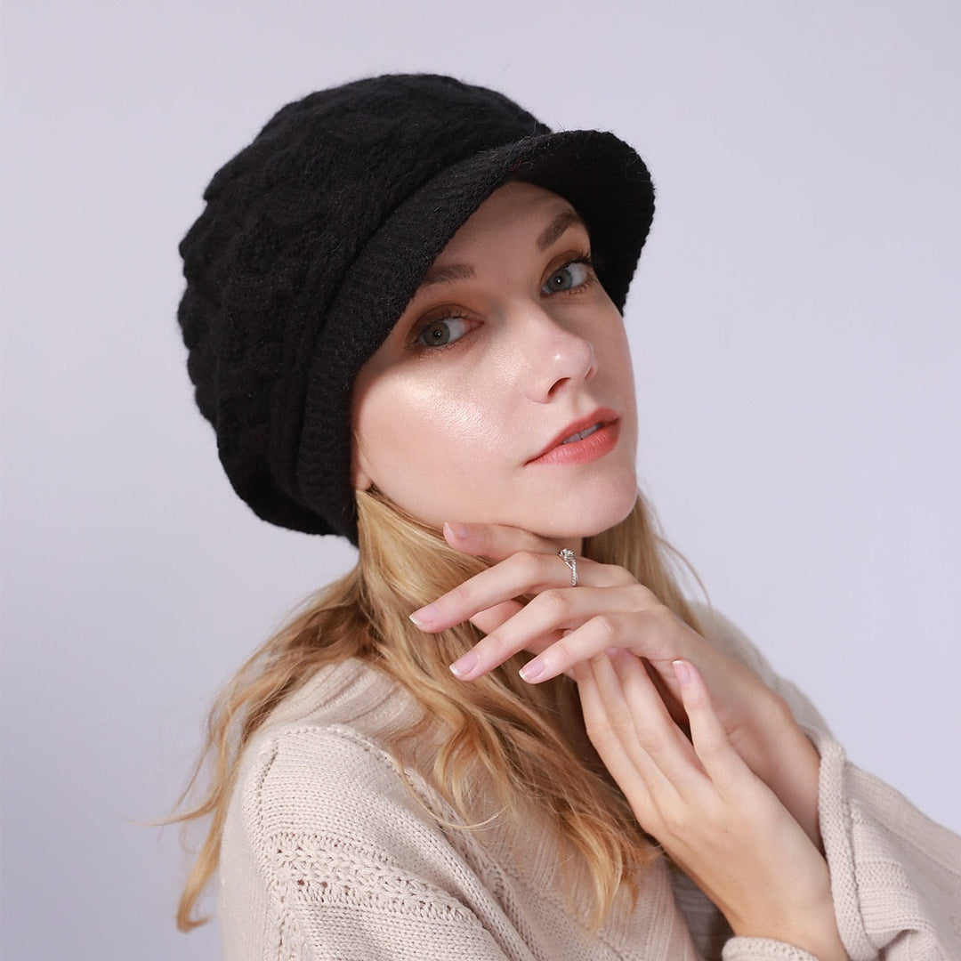 Bonnet D'Hiver Chaud en Tricot pour Femme, Bonnet Solide, Coupe-Vent, Protection Des Oreilles, Ski, Randonnée, Béret pour Fille