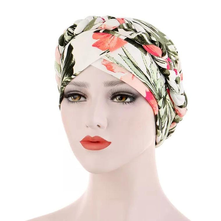 Hijab Intérieur Islamique en Coton Imprimé pour Femmes, Turban Musulman