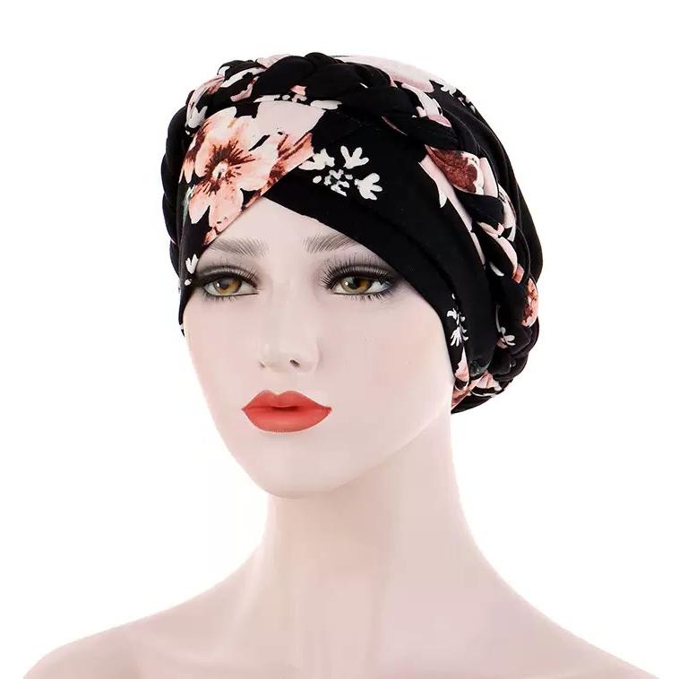 Hijab Intérieur Islamique en Coton Imprimé pour Femmes, Turban Musulman